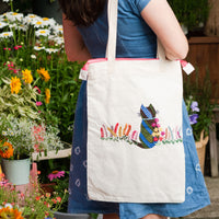 Hand embroidered tote bag