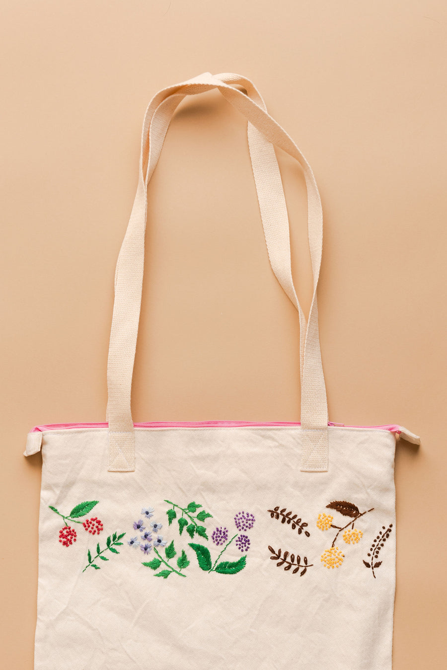 Hand embroidered tote bag