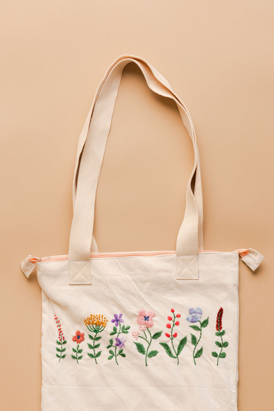 Hand embroidered tote bag
