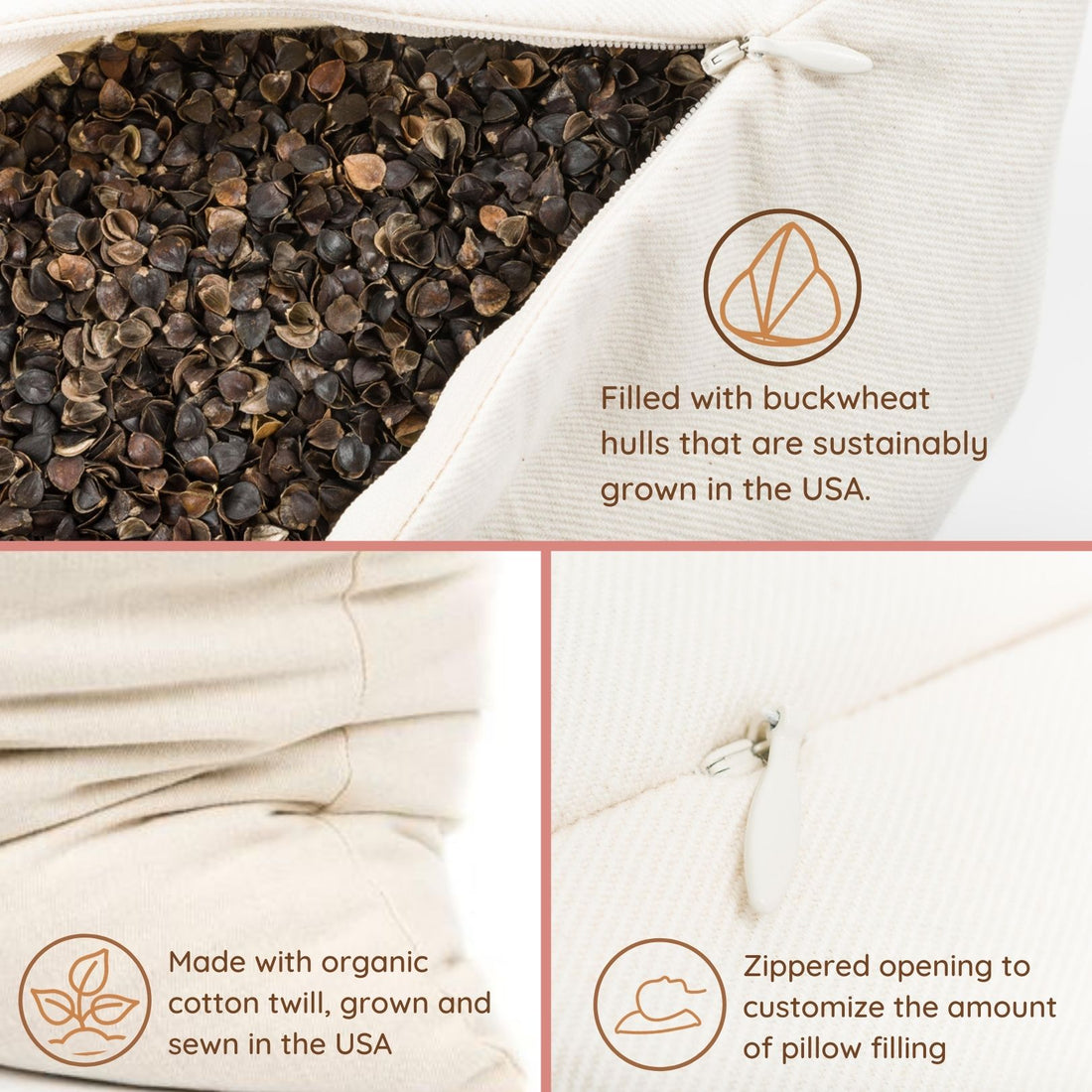 ComfySleep Buckwheat Hull Pillow - Main Image