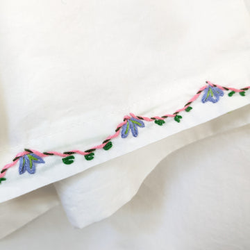 Hand Embroidered Pillowcase - Classic Plus Size