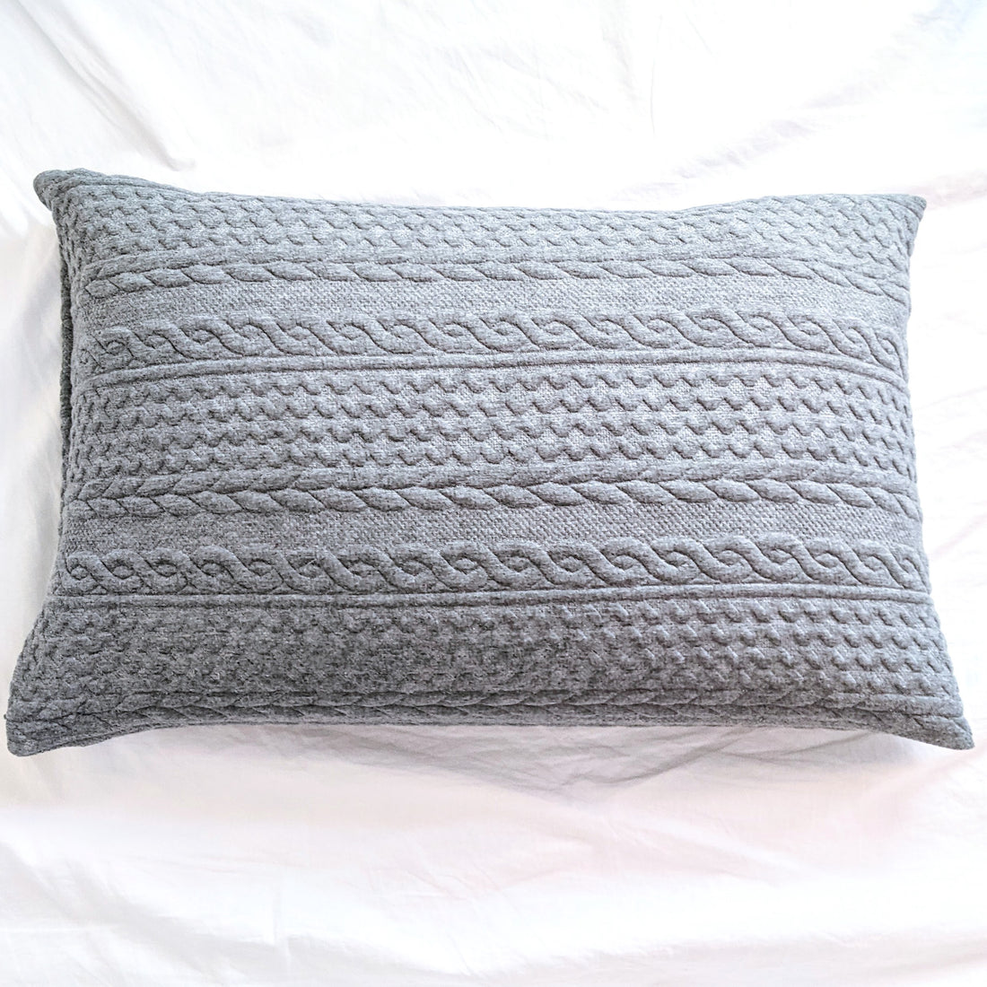 Buckwheat Lumbar Cushion - Grey Knit