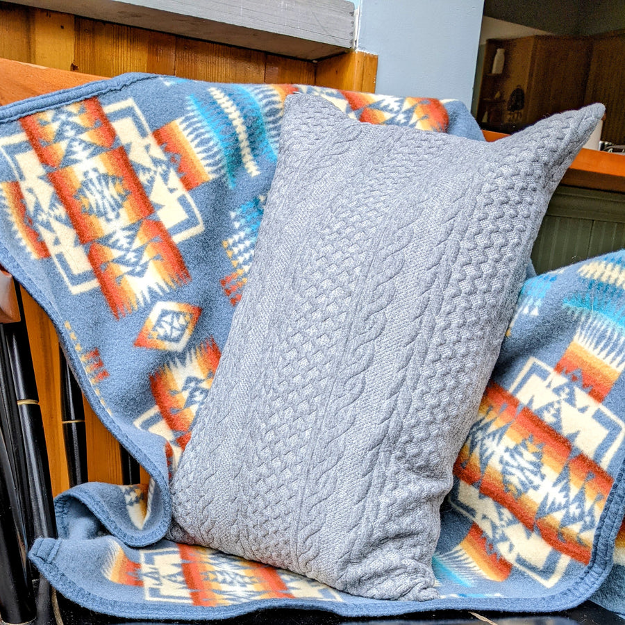 Buckwheat Lumbar Cushion - Grey Knit